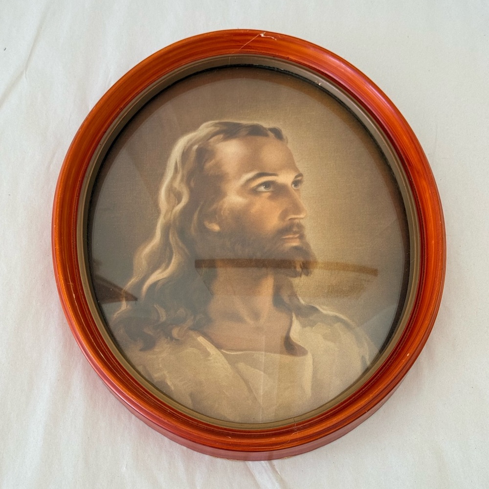Classic Portrait Art Print with Oval Frame